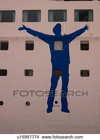 Picture - Mural on side of cruise ship. Fotosearch
