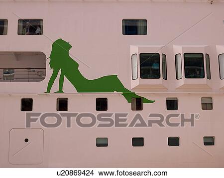 Picture - Mural on side of cruise ship. Fotosearch