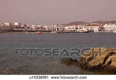 Mykonos Greece shoreline View Large Photo Image Stock Image - Mykonos Greece shoreline. Fotosearch