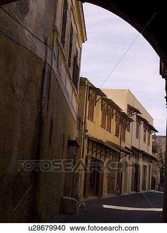 Narrow street in Rhodes Greece View Large Photo Image Stock Image - Narrow street in Rhodes Greece. Fotosearch