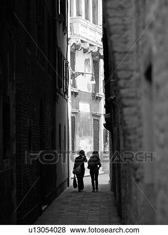 Narrow street in Venice View Large Photo Image Stock Photo - Narrow street in Venice. Fotosearch