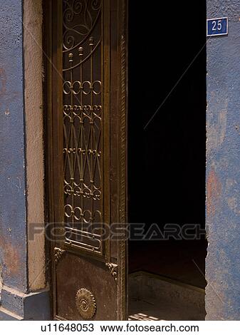 Stock Image - Open door in Kusadasi Turkey. Fotosearch
