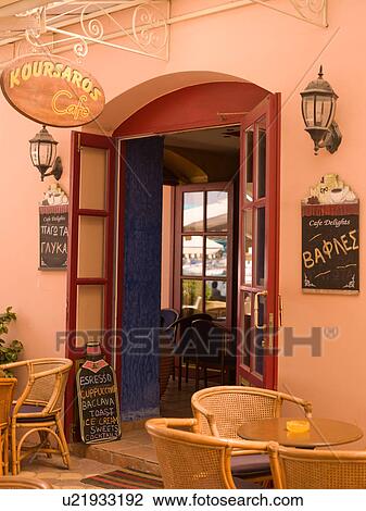Outdoor café in Katakolon View Large Photo Image Stock Image - Outdoor café in Katakolon. Fotosearch