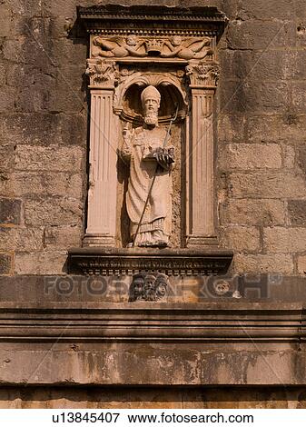 Stock Photo - Religious statue in Dubrovnik. Fotosearch