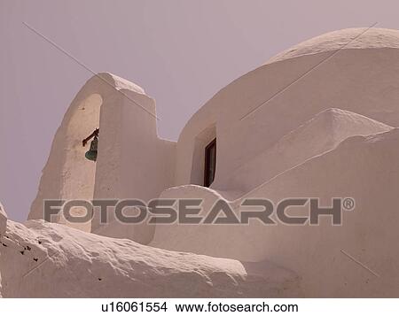 Picture - Rooftop of church in Mykonos Greece. Fotosearch