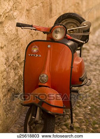 Stock Image - Scooter in Rhodes Greece. Fotosearch