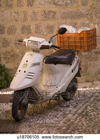 Scooter in Rhodes Greece View Large Photo Image Stock Photography - Scooter in Rhodes Greece. Fotosearch