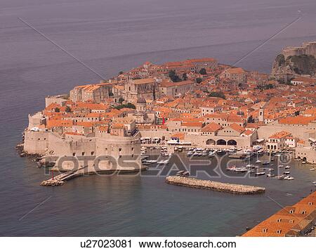 Stock Image - Shoreline of Dubrovnik. Fotosearch
