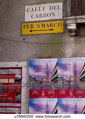 Stock Image - Signage in Venice. Fotosearch
