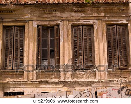 Weathered building exterior in Athens Greece View Large Photo Image Stock Photography - Weathered building exterior in Athens Greece. Fotosearch