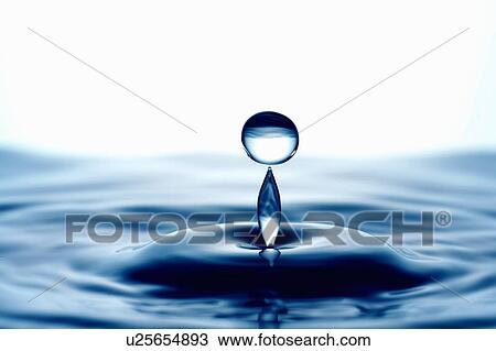 Stock Image - A Falling Waterdrop. Fotosearch