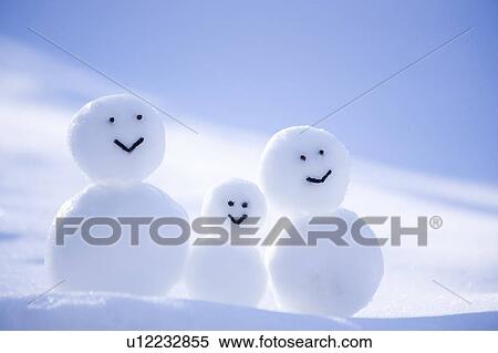 Stock Photography - A Snowman Family. Fotosearch