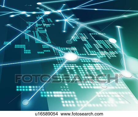Picture - Abstract image of a connective network. Fotosearch