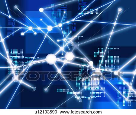Stock Image - Abstract image of a connective network. Fotosearch