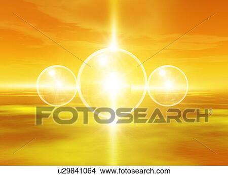Abstract image of light and three touching spheres View Large Photo Image Picture - Abstract image of light and three touching spheres. Fotosearch