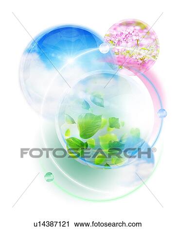 Abstract image of spheres surrounding green leaves and flowers View Large Photo Image Stock Image - Abstract image of spheres surrounding green leaves and flowers. Fotosearch