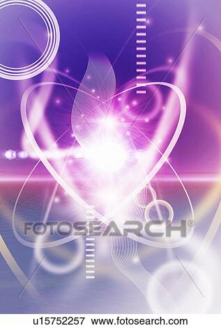 Stock Photo - Abstract image of wave forms, star light and a concentric objects. Fotosearch