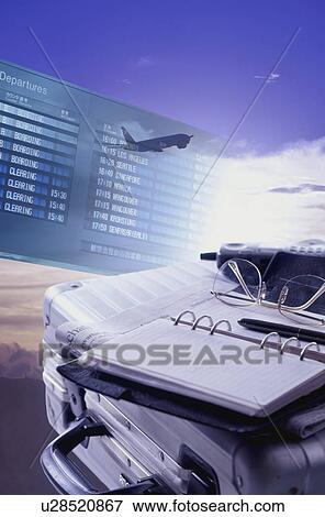 Airport departures board and a plane flying mid-air View Large Photo Image Stock Photo - Airport departures board and a plane flying mid-air. Fotosearch