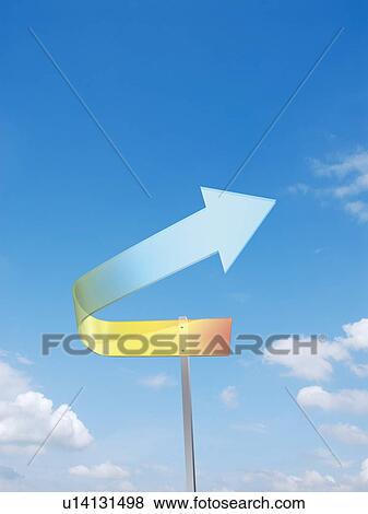 Stock Photo - Arrow sign with a curve. Fotosearch