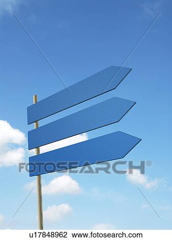 Stock Image - Arrow signs facing the same direction . Fotosearch