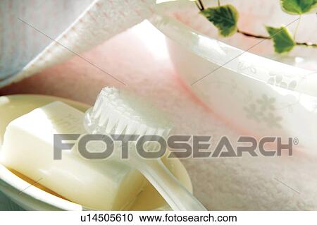Bar of soap and brush View Large Photo Image Stock Image - Bar of soap and brush. Fotosearch
