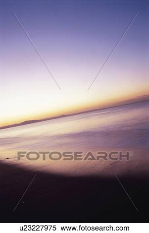 Stock Photography - Beach at sunrise. Nagano Prefecture, Tateshina, Japan. Fotosearch