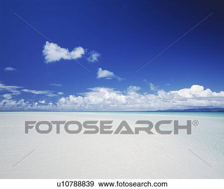 Stock Photo - Beautiful beach in summer, Taketomi island, Okinawa prefecture, Japan. Fotosearch