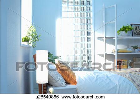 Bedroom bathed in sunlight View Large Photo Image Stock Photograph - Bedroom bathed in sunlight. Fotosearch