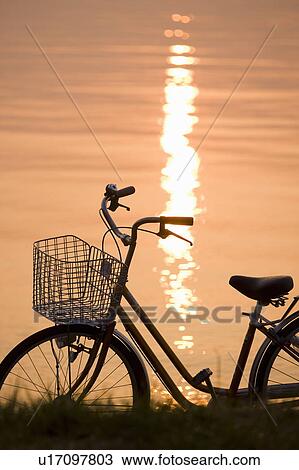 Bicycle in sunshine beside water. Otsu, Shiga Prefecture, Japan View Large Photo Image Stock Image - Bicycle in sunshine beside water. Otsu, Shiga Prefecture, Japan. Fotosearch