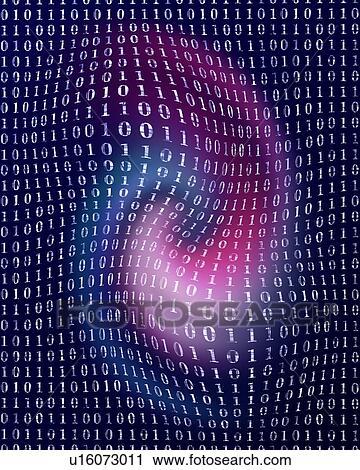 Stock Image - Binary codes and swirl. Fotosearch
