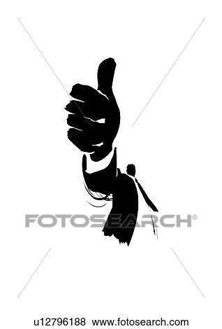 Black Ink Illustration, Man Giving Thumbs Up View Large Photo Image Stock Photo - Black Ink Illustration, Man Giving Thumbs Up. Fotosearch