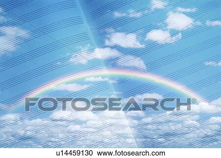 Blank music sheet and rainbow View Large Photo Image Stock Image - Blank music sheet and rainbow. Fotosearch