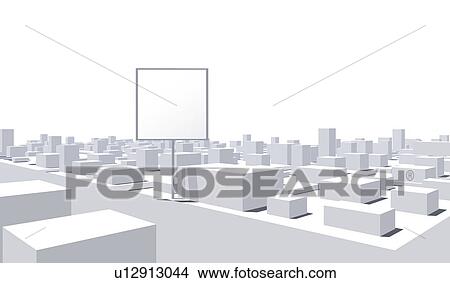 Blank signpost and city View Large Photo Image Picture - Blank signpost and city. Fotosearch