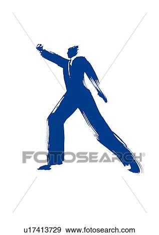 Blue Ink Illustration, Raising Fist View Large Photo Image Stock Photo - Blue Ink Illustration, Raising Fist. Fotosearch