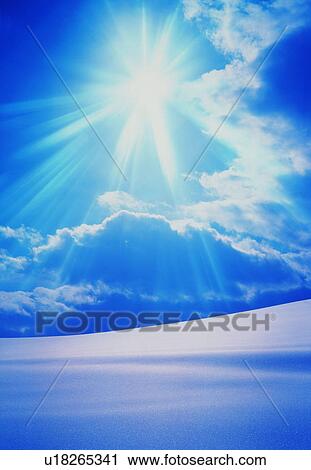 Stock Image - Blue sky and clouds. Fotosearch