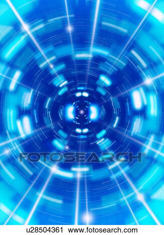 Stock Image - Blue tunnel of light. Fotosearch