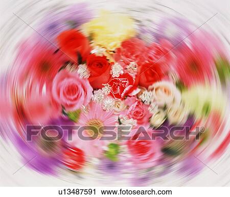 Stock Image - Blurred group of flowers. Fotosearch