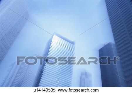 Stock Photography - Blurry View of Skyscrapers. West Shinjuku, Tokyo, Japan. Fotosearch