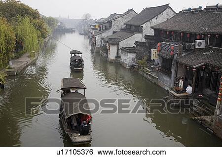 Boats on river, China View Large Photo Image Stock Photograph - Boats on river, China. Fotosearch