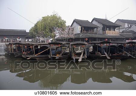 Stock Photography - Boats on river, China. Fotosearch