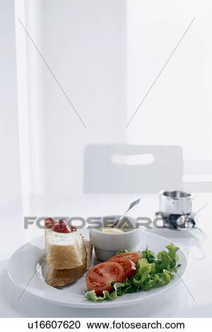 Bread and salad meal View Large Photo Image Stock Image - Bread and salad meal . Fotosearch