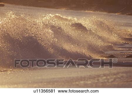 Stock Image - Breaking wave. Kanagawa Prefecture, Japan. Fotosearch