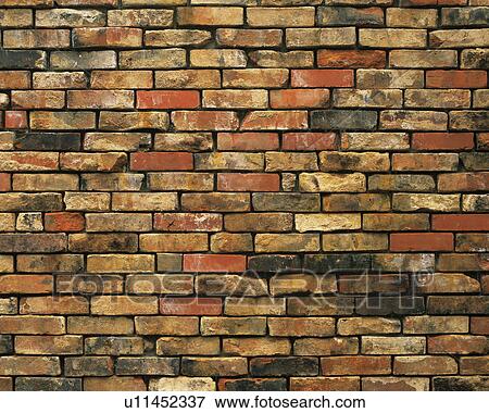 Stock Photo - Brick wall, full frame. Fotosearch