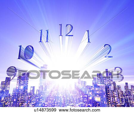 Buildings and image of clock, computer graphic View Large Photo Image Stock Photo - Buildings and image of clock, computer graphic. Fotosearch