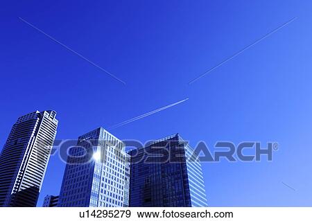Stock Photo - Buildings in Shiodome near Hamamatsucho Station. Shiodome Shibarikyu, Shiodome, Hamamatsucho Station, Hamamatsucho, Minato-ku, Tokyo, Japan. Fotosearch
