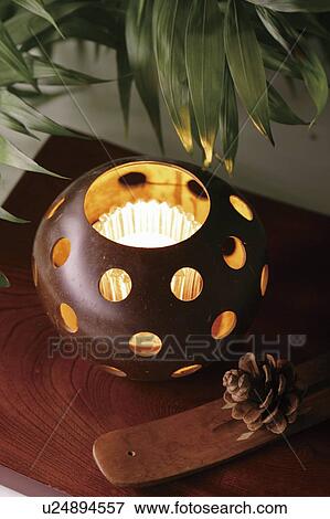 Stock Photo - Burning candle. Fotosearch