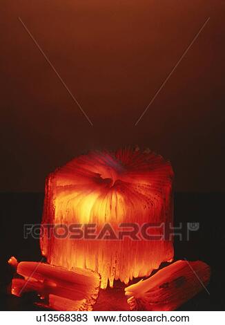 Stock Image - Burning charcoal . Fotosearch