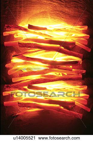 Stock Image - Burning charcoal . Fotosearch