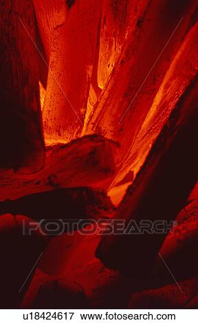 Stock Photo - Burning charcoal . Fotosearch