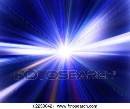 Stock Photo - Burst of blue light. Fotosearch